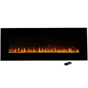54" Black Wall Mounted Electric Fireplace