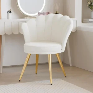 Velvet Accent Chair with Gold Metal Legs